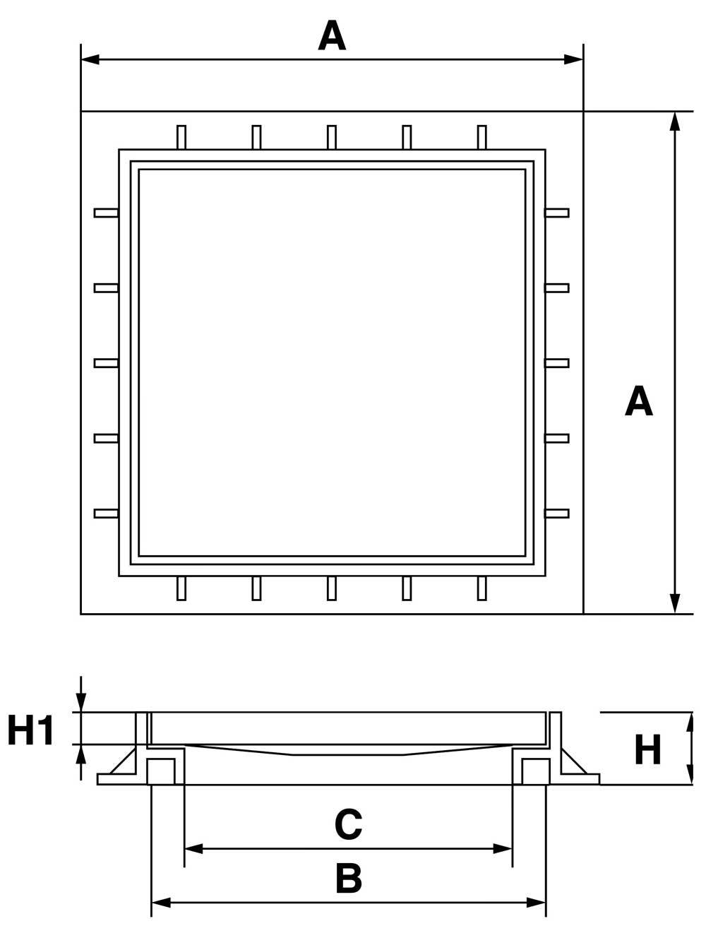 schema coperchio e telaio