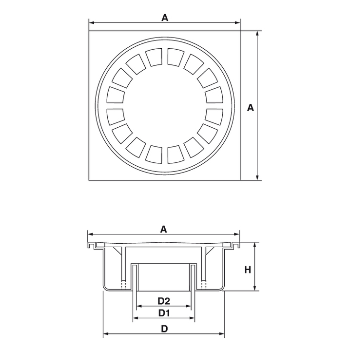 Polypropylene floor drain