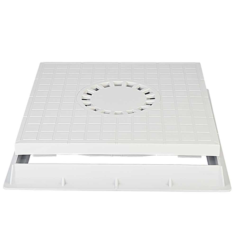 Frame and drain cover with central siphon Frame and drain cover with central siphon
