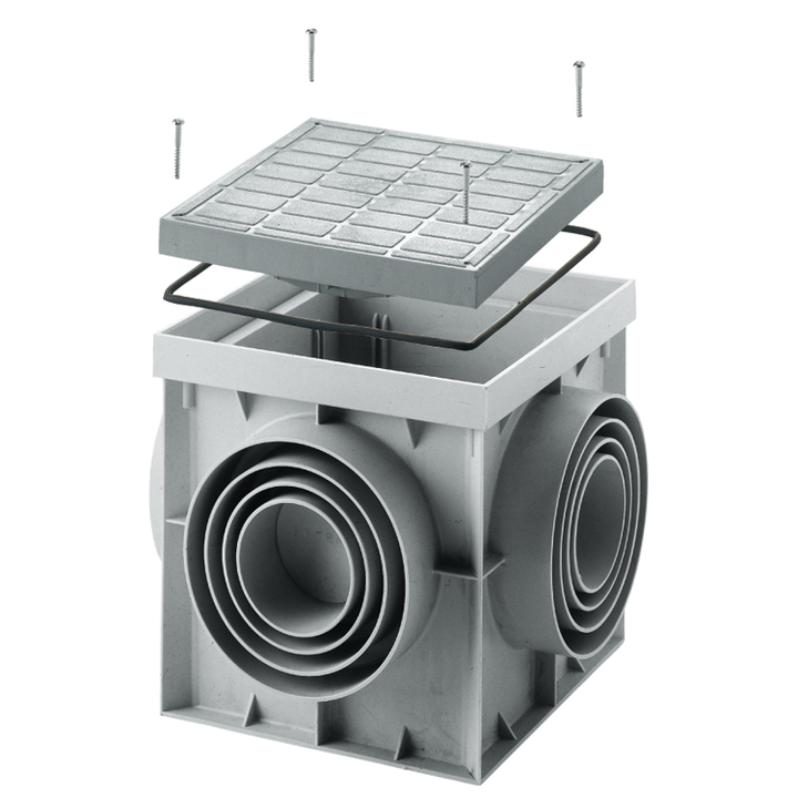 Watertight closure drain box with road-ways cover Watertight closure drain box with road-ways cover