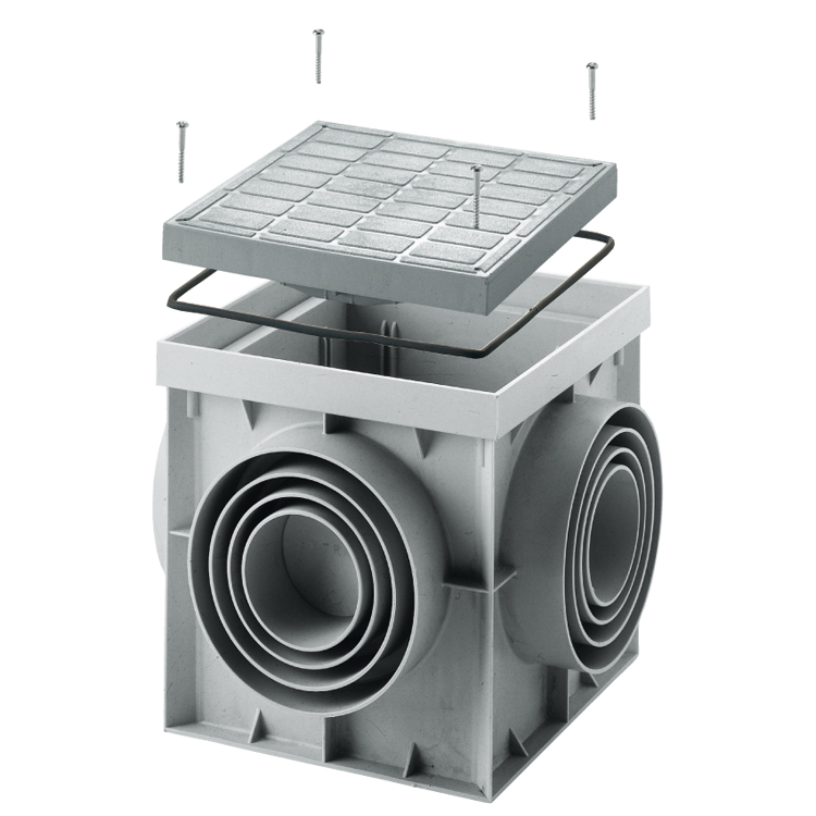 Watertight closure drain box with road-ways cover Watertight closure drain box with road-ways cover