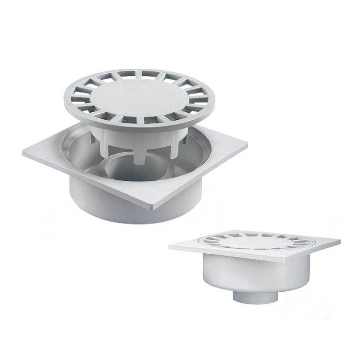 Polypropylene floor drain with double exit Polypropylene floor drain with double exit