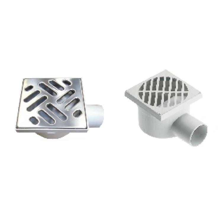 Polypropylene floor drain with side exit Polypropylene floor drain with side exit